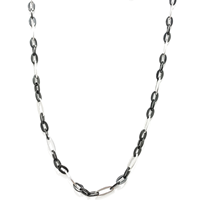 زنجیر حلقه ای درشت استیل رنگ نقره ای ومشکی STAINLESS STEEL