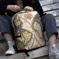 کوله پشتی  نقشه جهان  جنس  مخمل کوبیده BK0019