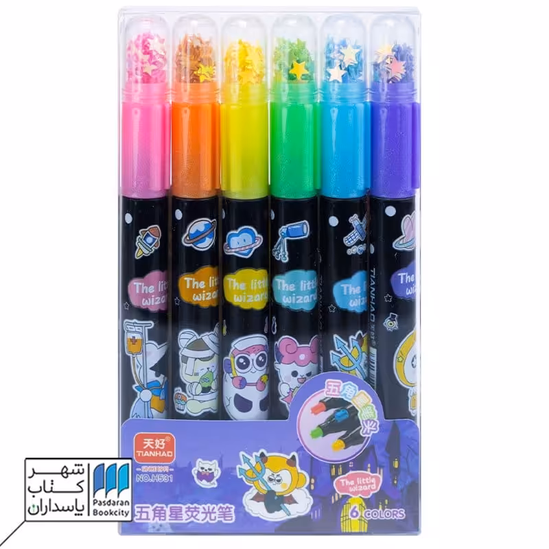 هایلایتر 6 رنگ کهکشانی نوک ستاره ای کد H531