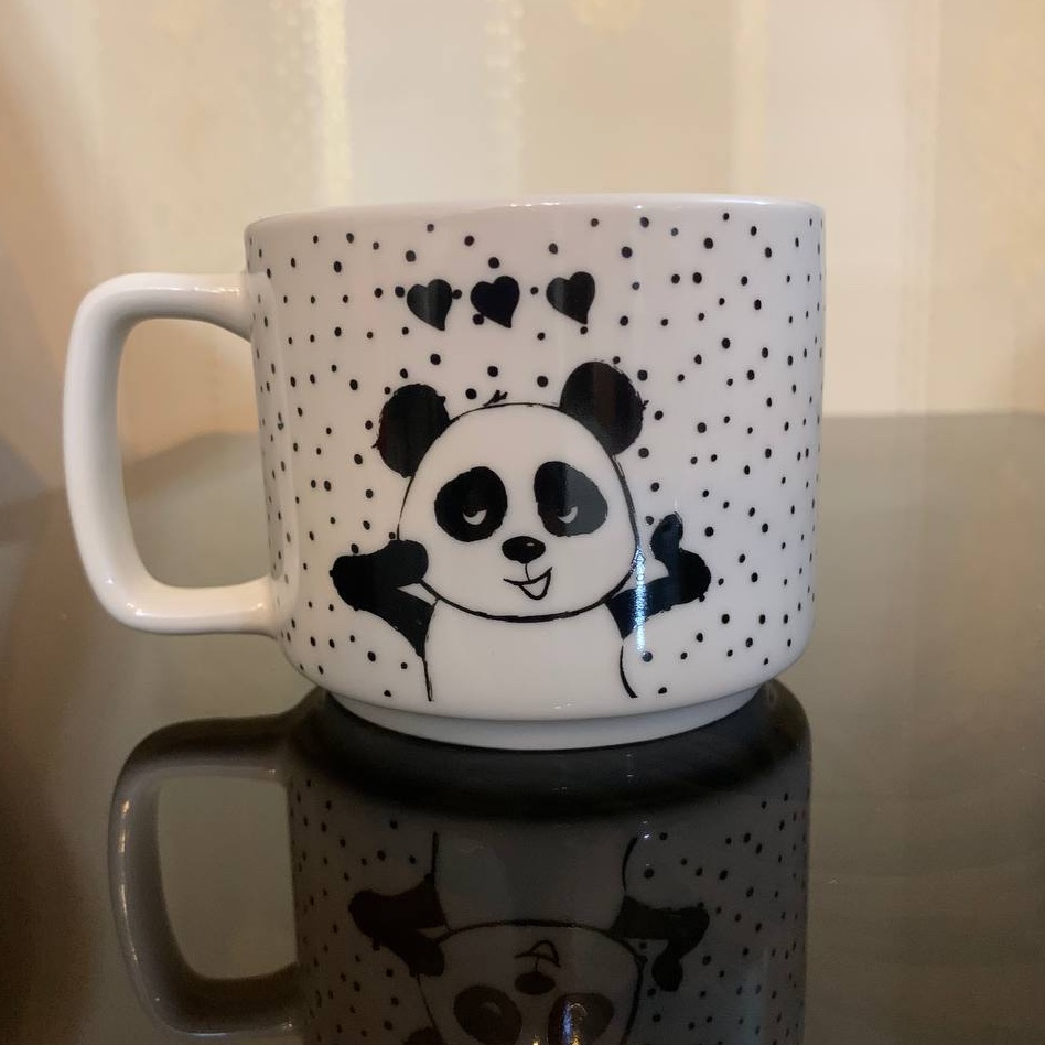 ماگ سرامیکی طرح پاندا و قلب 