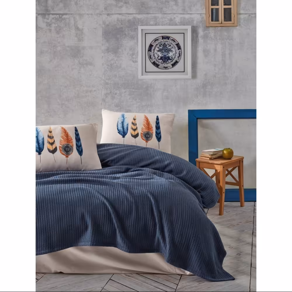 ست پیکه کاتن باکس مدل Bond Plumy Indigo دو نفره 4 تکه