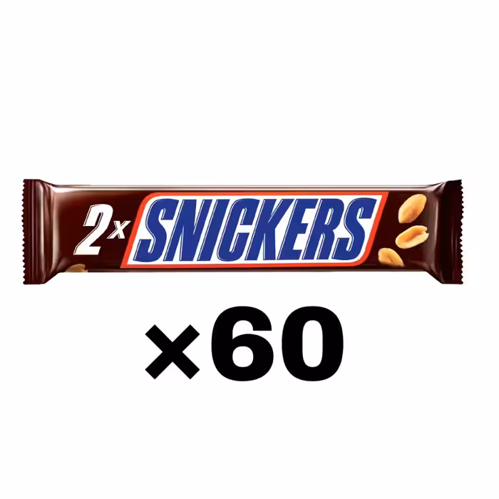 شکلات دوبل اسنیکرز snickers حجم 80 گرم بسته 60 عددی