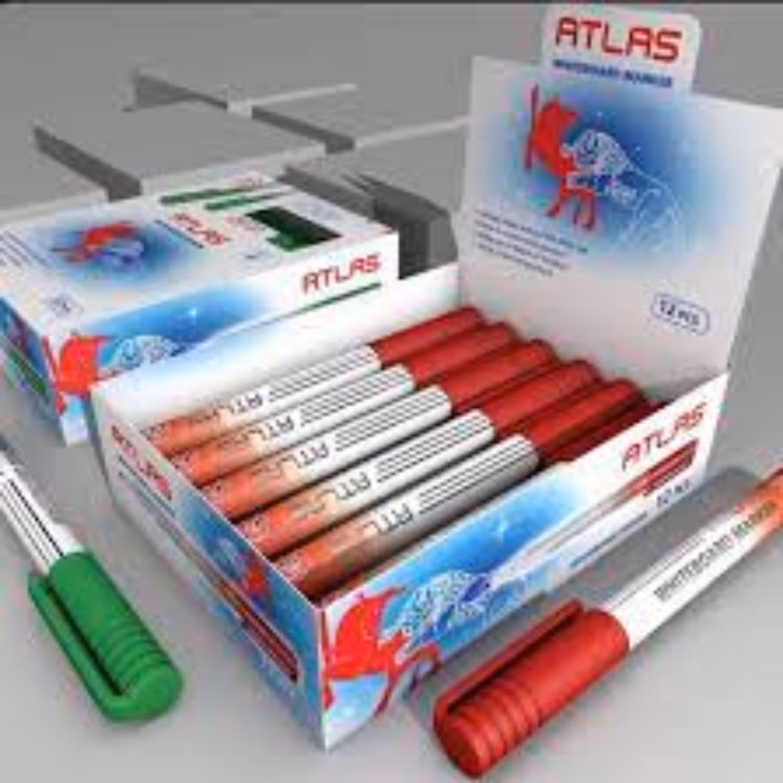 ماژیک وایتبرد اطلس نوک گرد رنگ قرمز