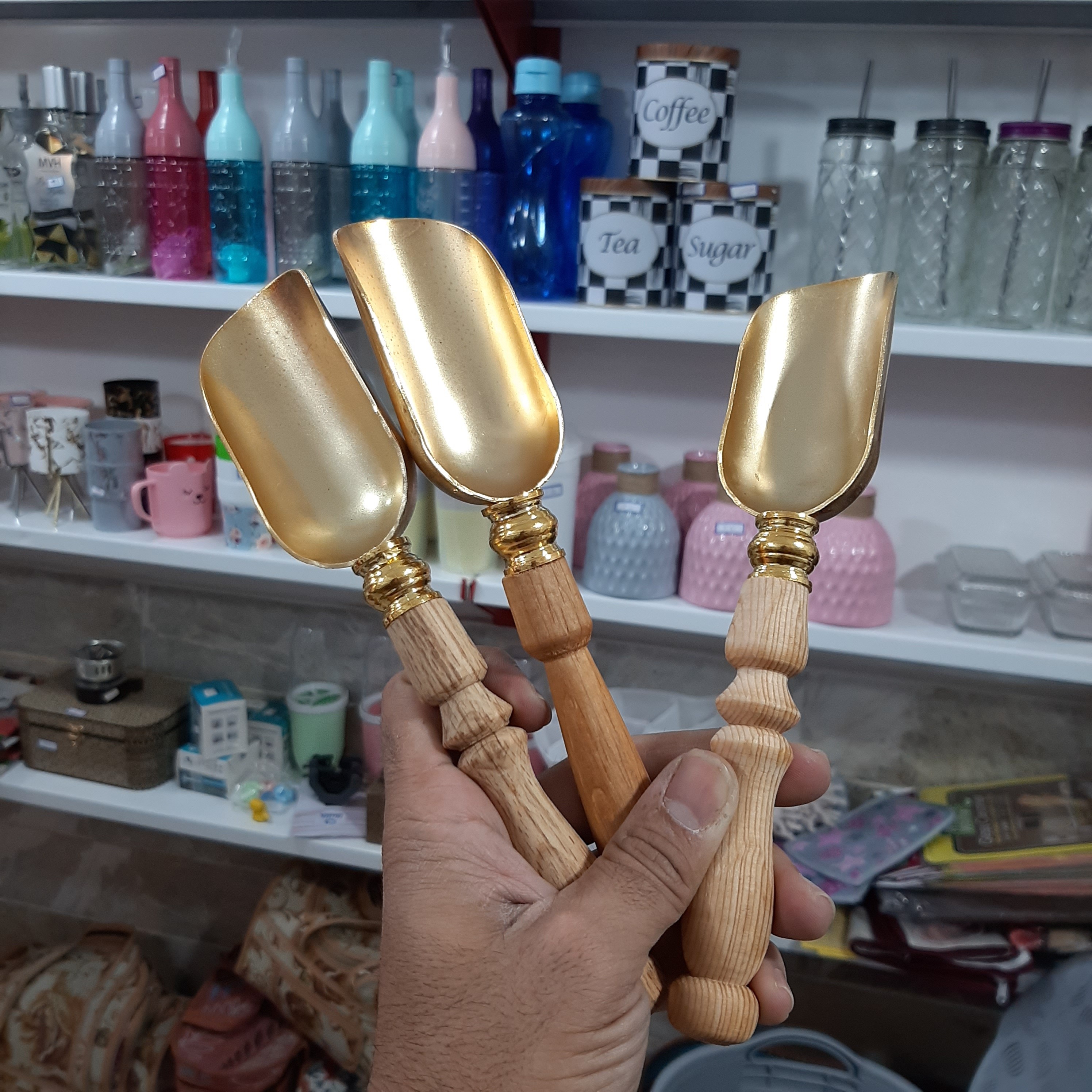 قاشق آجیل فلزی چوبی
