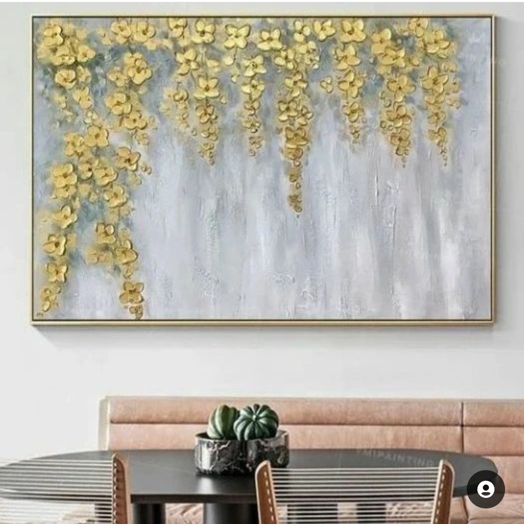 تابلو نقاشی برجسته گل ریسه ای