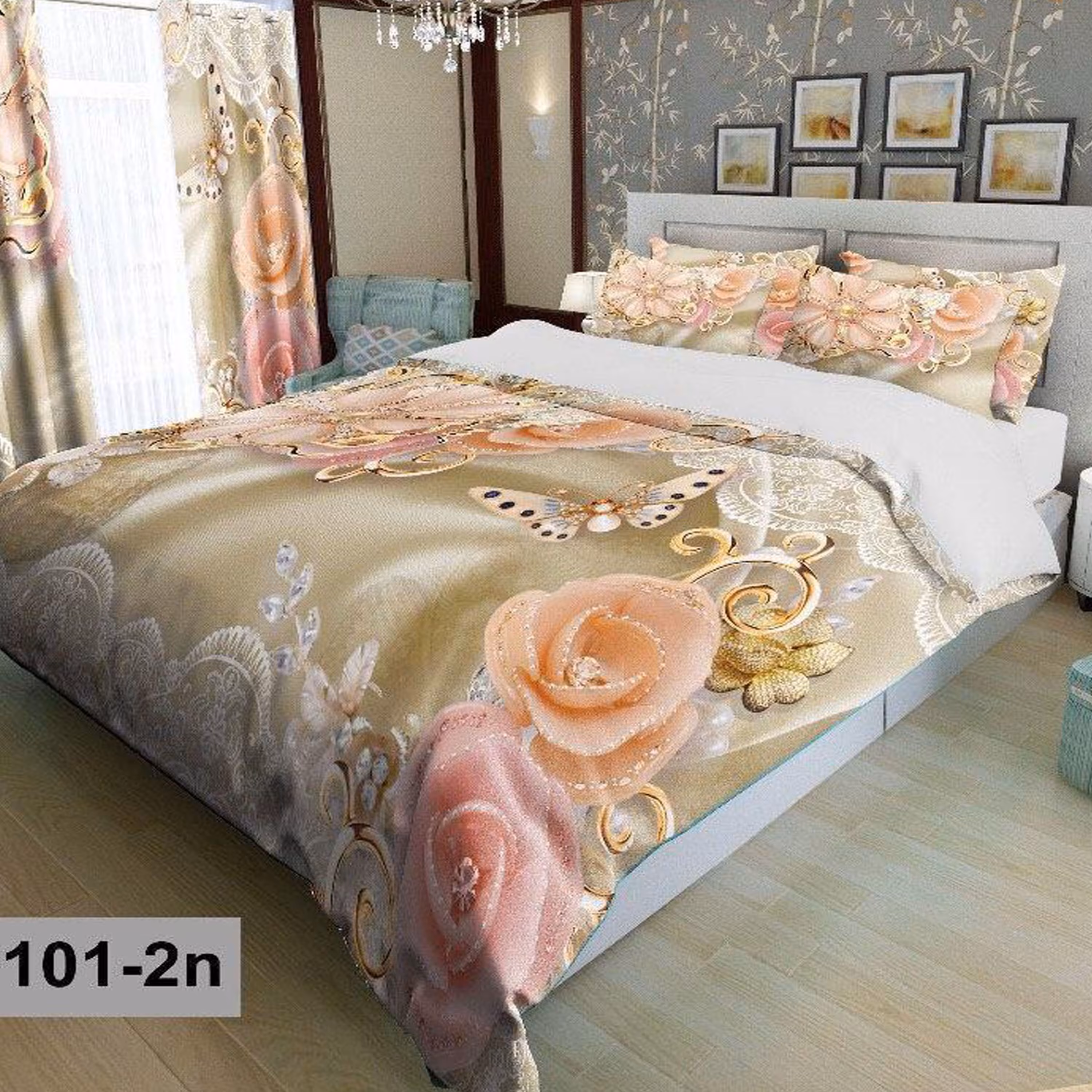 سرویس روتختی 2 نفره تنسل چاپی برندترک لند(Turk Land) z 101