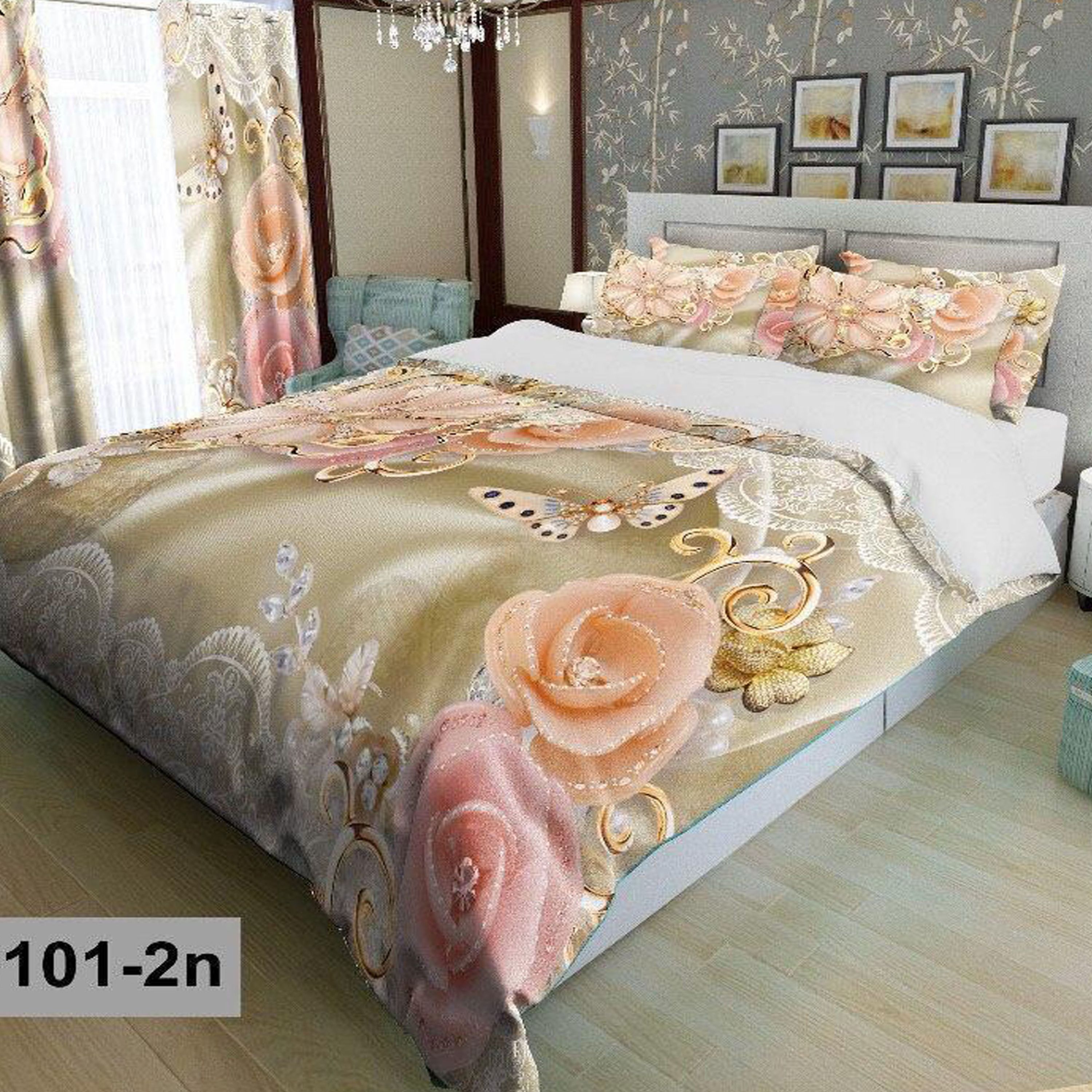 سرویس روتختی 2 نفره تنسل چاپی برندترک لند(Turk Land) z 101