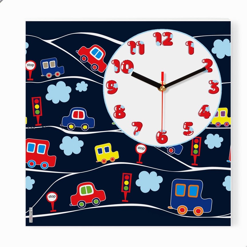ساعت دیواری اتاق کودک طرح ماشین کد 6230