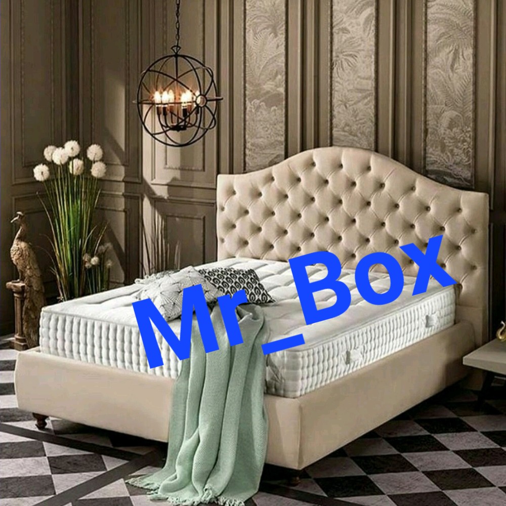 تختخواب باکس هتلی ثابت سایز 120  لبه دار با تاج تخت خواب بدون تشک