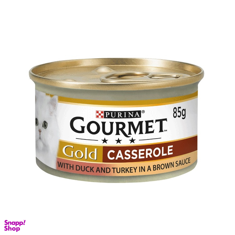 کنسرو غذای گربه گورمت (Gourmet) مدل Duck & Turkey وزن 85 گرم
