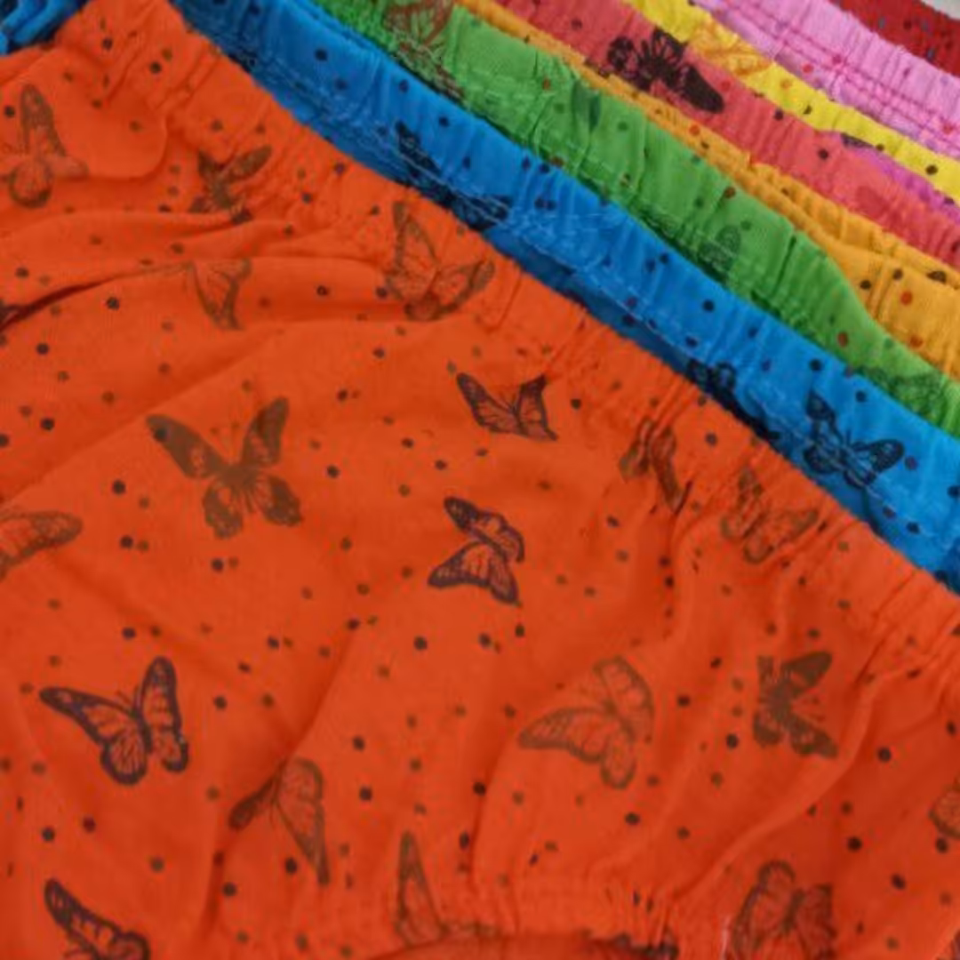 زیرپوش نخی دخترانه طرح پروانه  مناسب  10سال به بالا