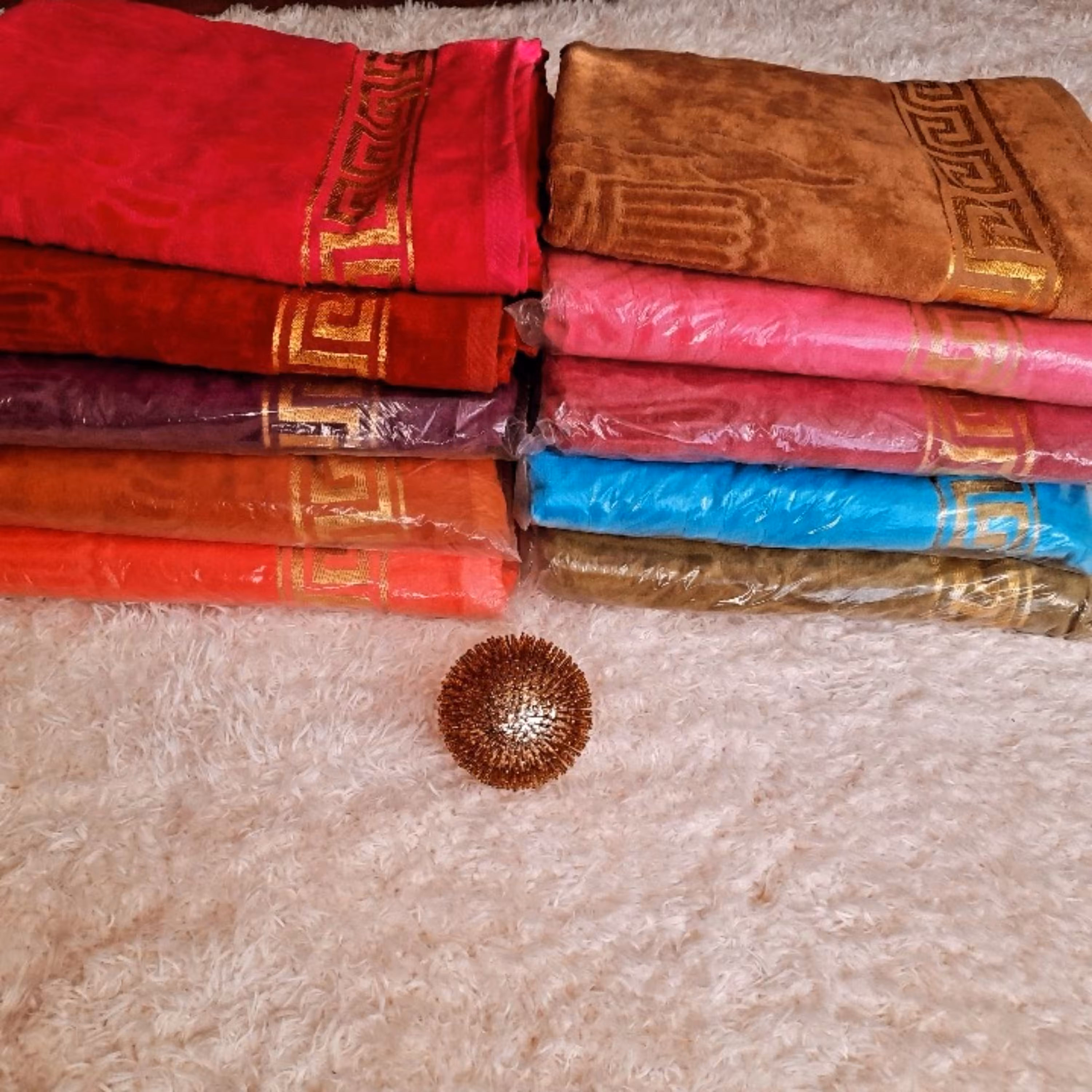 حوله حمام طرح ابریشم سایز 90در 150سانتی متر 