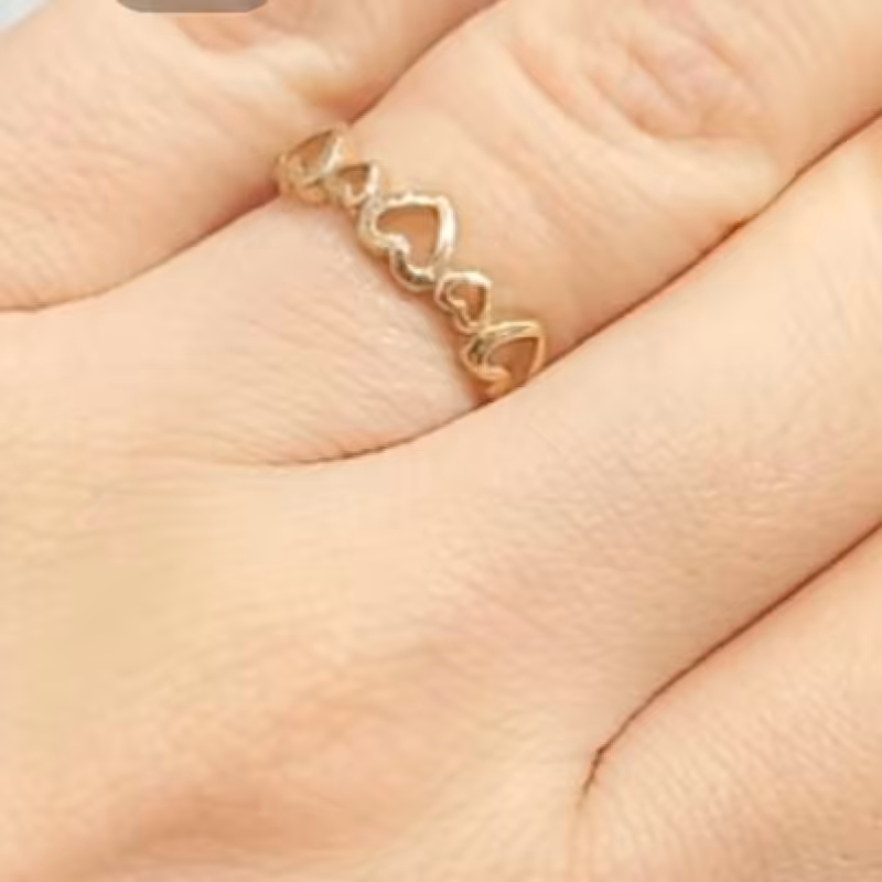 انگشتر قلب ظریف استیل رنگ ثابت 