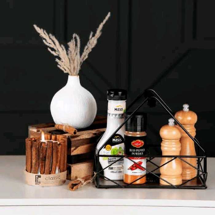 استند فلزی لوکس دسته دار جنس فلزی کف چوبی سایز 