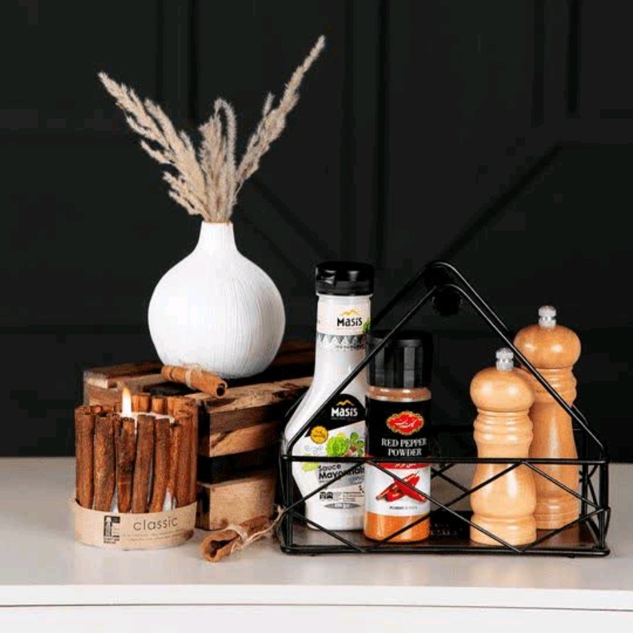 استند فلزی لوکس دسته دار جنس فلزی کف چوبی سایز 