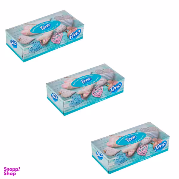 دستمال کاغذی 100 برگ تنو مدل قلب بسته 3 عددی
