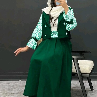 ست کت دامن شیک گندم