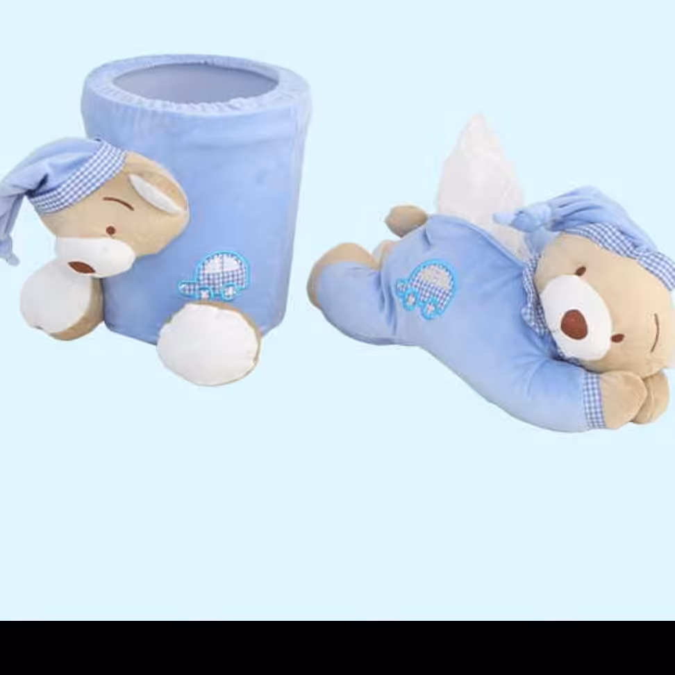 ست سطل و جادستمال کاغذی اتاق کودک طرح خرس 