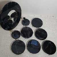 سفره هفتسین رزینی طرح سنگ مشکی ساده شیک و لاکچری 9 تکه 