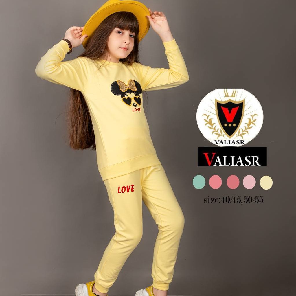 بلوز شلوار دخترانه سایز  دو تا ده سال در چهار رنگ و چهار سایز