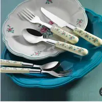 سرویس قاشق و چنگال لاویوا طرح ورا آبی 30 پارچه ساخت ترکیه