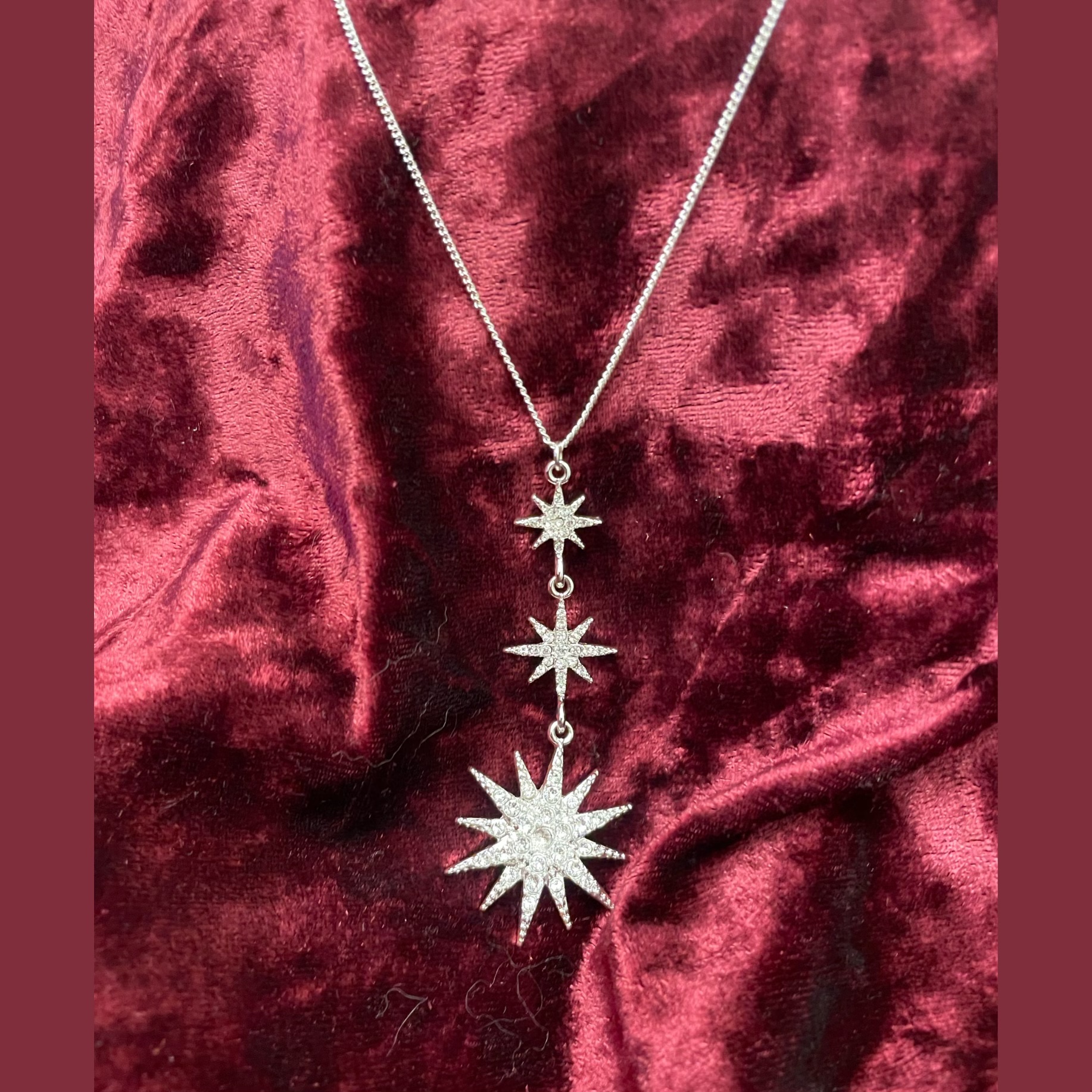 گردنبند ستاره با نگین زیرکن ضد حساسیت و رنگ وابت