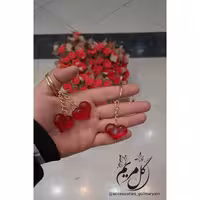 جاکلیدی پلاستیکی طرح رزین مدل قلب رنگ قرمز کوچک 