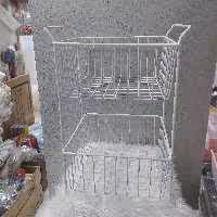 سبد سیب زمینی پیاز  دو طبقه مدل جدید مشکی و سفید در پلاسکو دهقان 