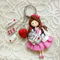 جا کلیدی با طرح پرستار با خمیر ایتالیایی