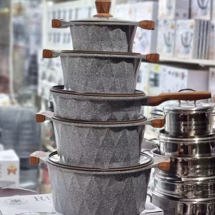 سرویس قابلمه گرانیتی و ده پارچه خانه و آشپزخانه سرویس قابلمه 