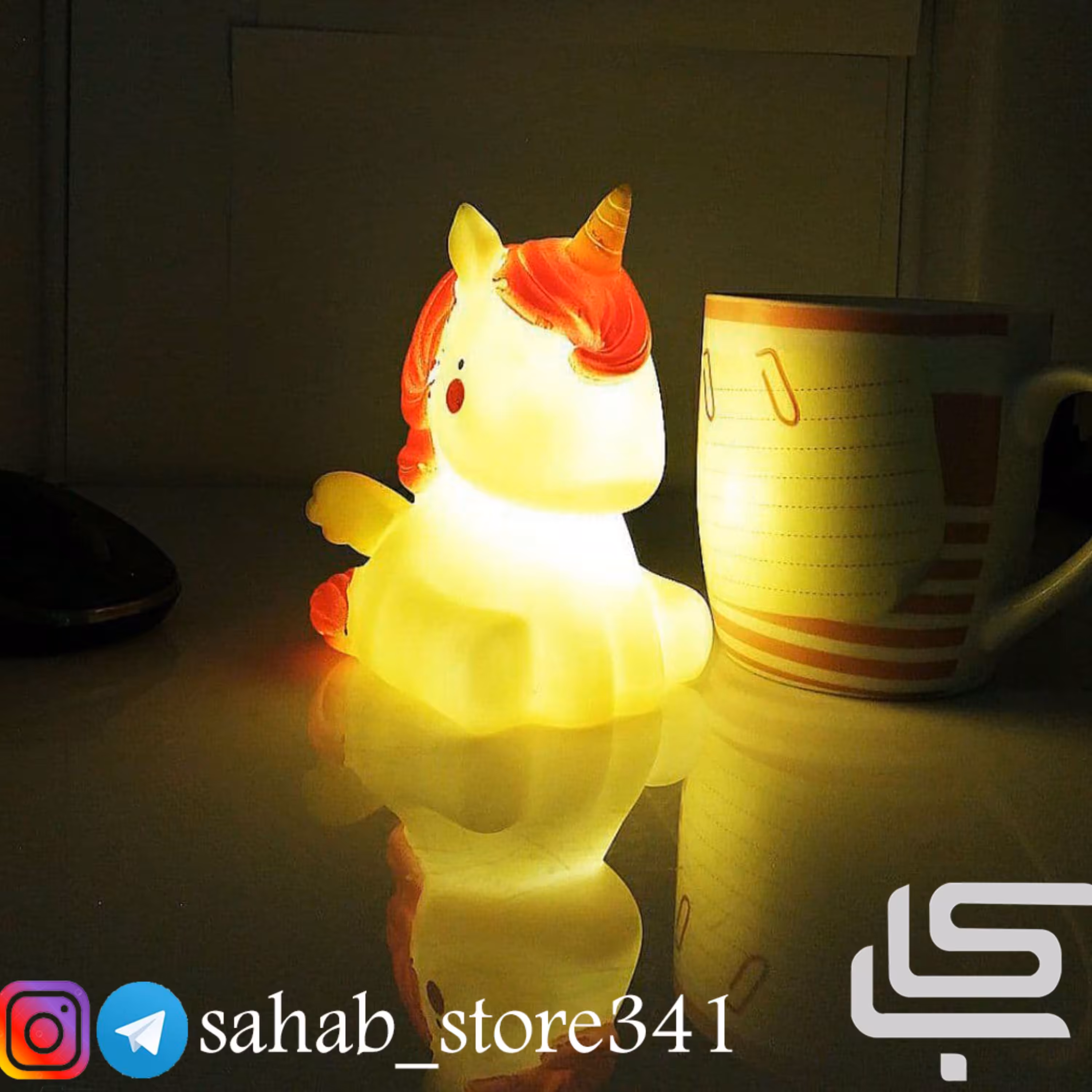 چراغ خواب سیلیکونی یونیکرن رنگ زرد