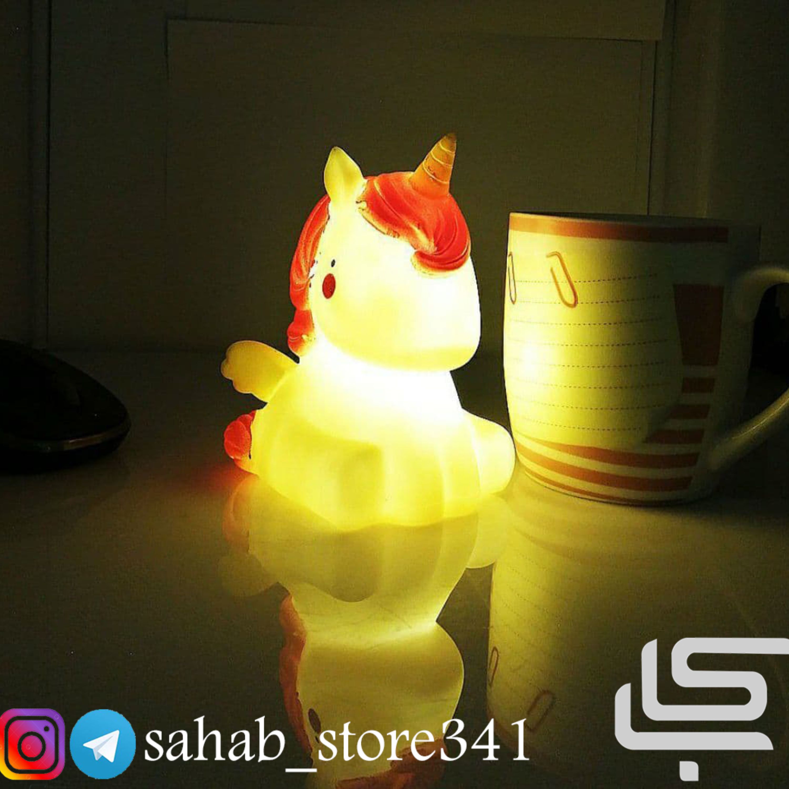 چراغ خواب سیلیکونی یونیکرن رنگ زرد