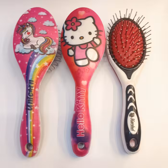 بورس فانتزی چاپ دار سایز متوسط  برس بچگانه در طرح های دخترانه و پسرانه