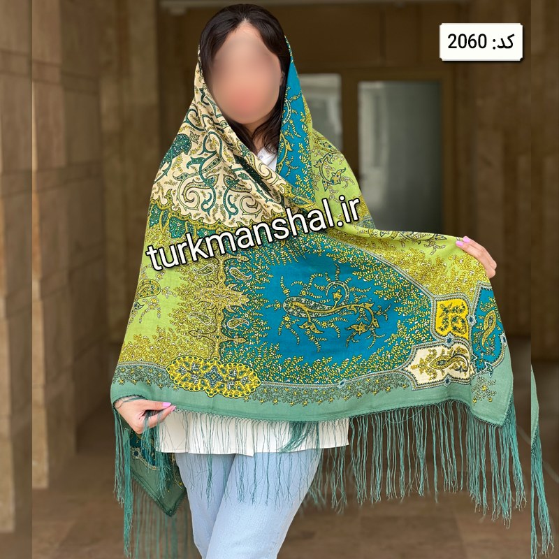 روسری ترکمن ابریشمی (ایتالیایی) کد 2060