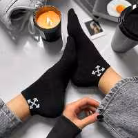 جوراب مچی Off-White مشکی نخ پنبه فری سایز