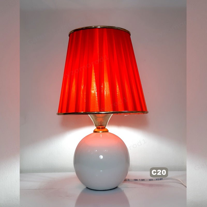 آباژور  رومیزی سرامیک لعاب سفید کوچک کد C20