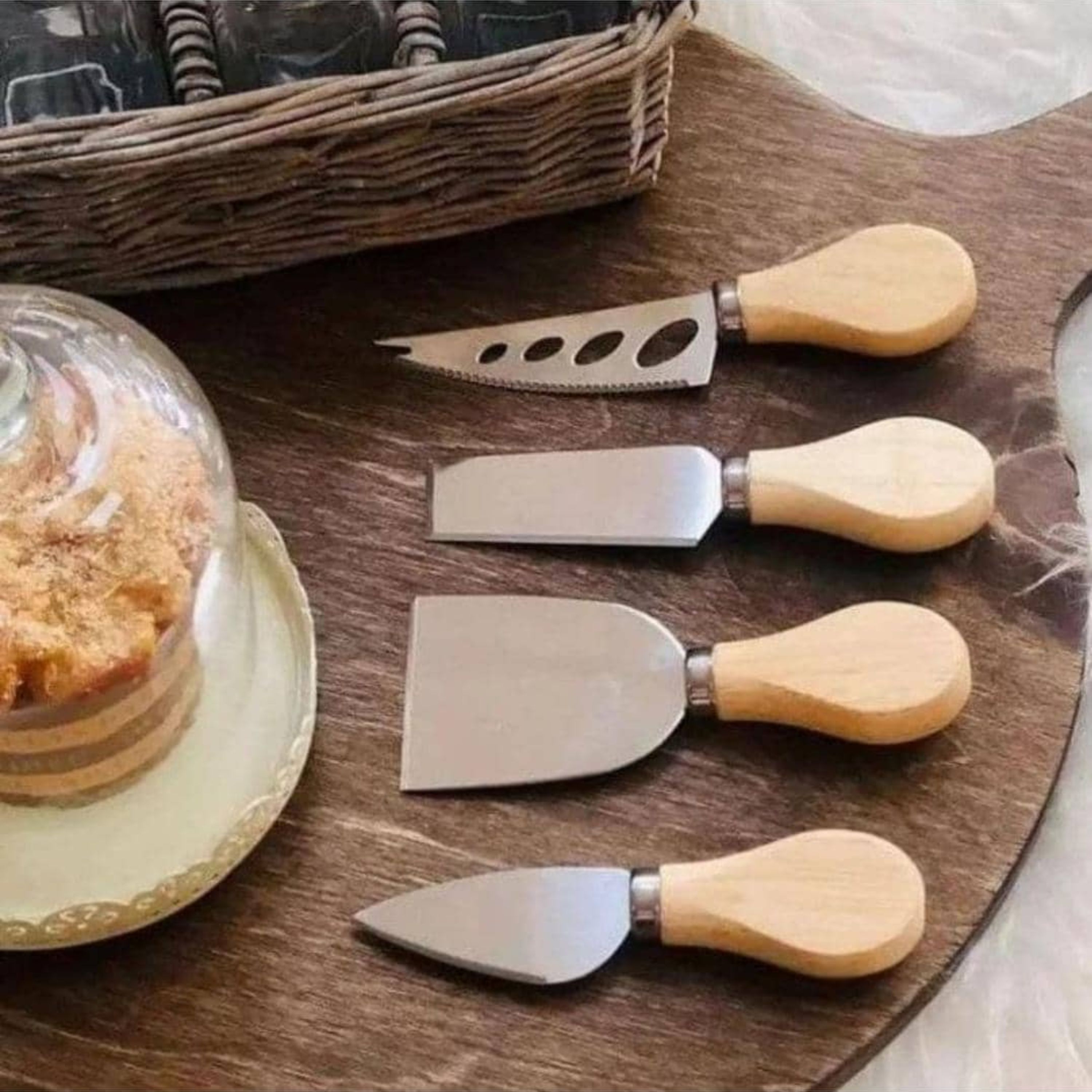 ست کارد و پنیر چوبی (چهار عددی)