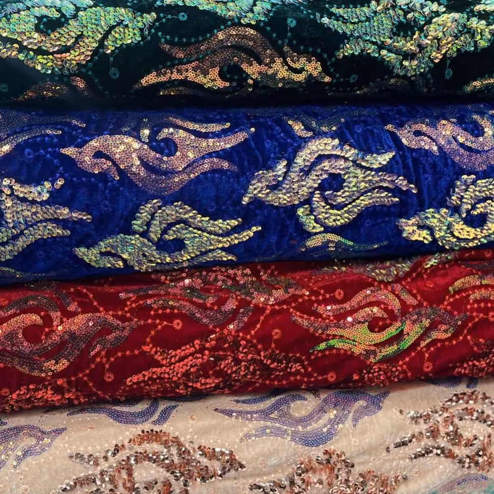 پارچه مخمل کارشده فوق العاده شیک