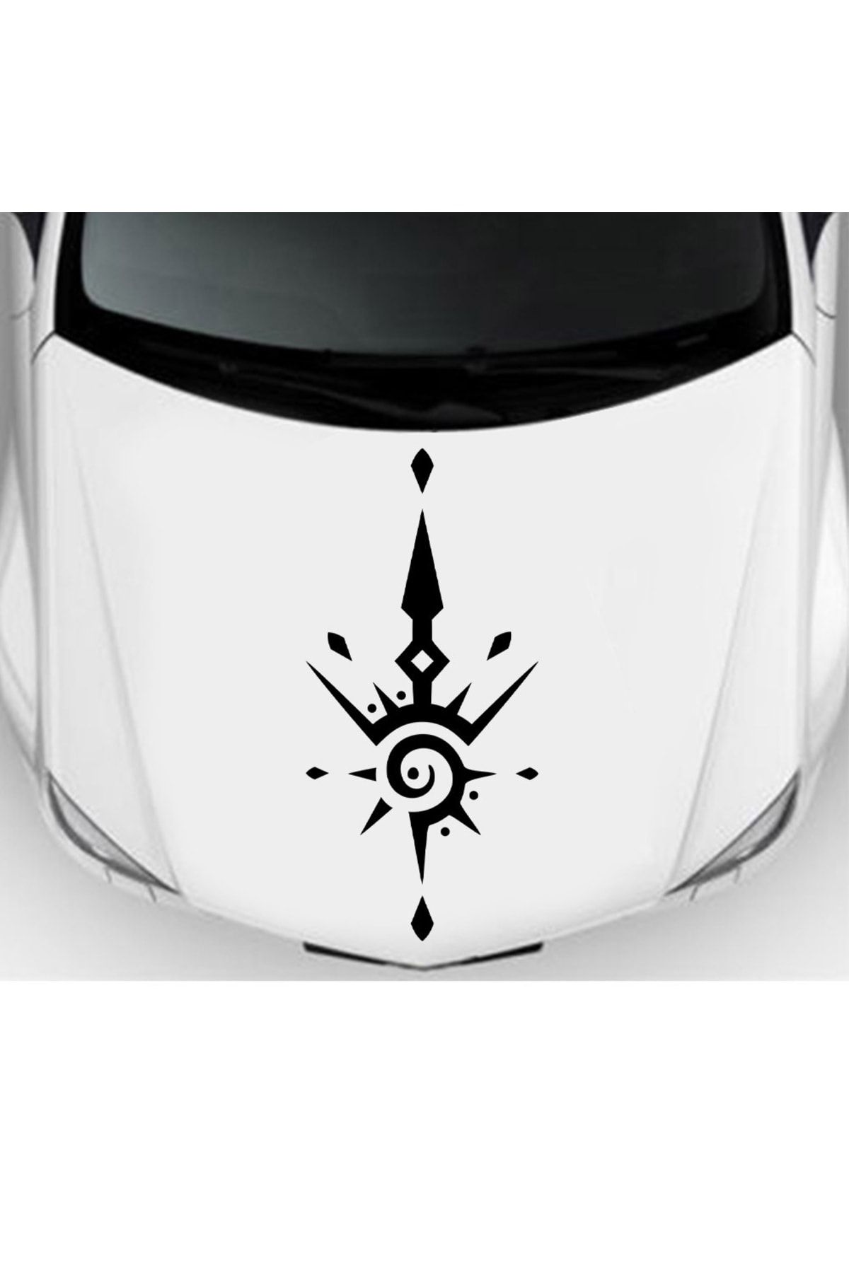 برچسب آرم و نوار شبرنگ مشکی هود قبیله 57 120 سانتی متر اتومبیل بدن ماشین Melek Pazarı