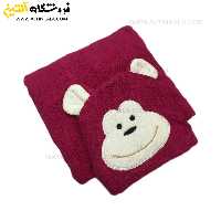 حوله پالتویی کودک سلین طرح میمون سرخابی سایز 10-11
