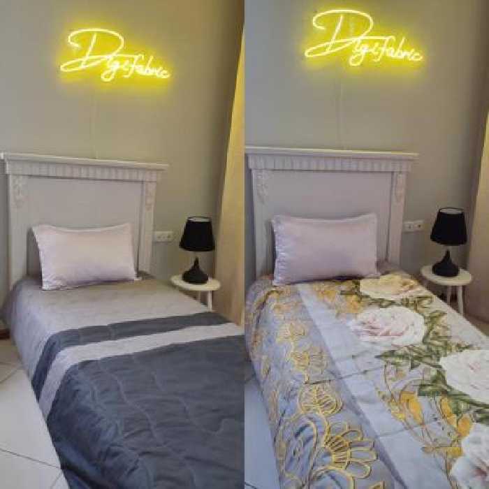 لحاف یک نفره طرح گل و طوسی