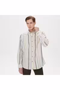 پیراهن / بلوز دکمه دار سبز مردانه راه آستین بلند و مناسب کلاسیک Nautica