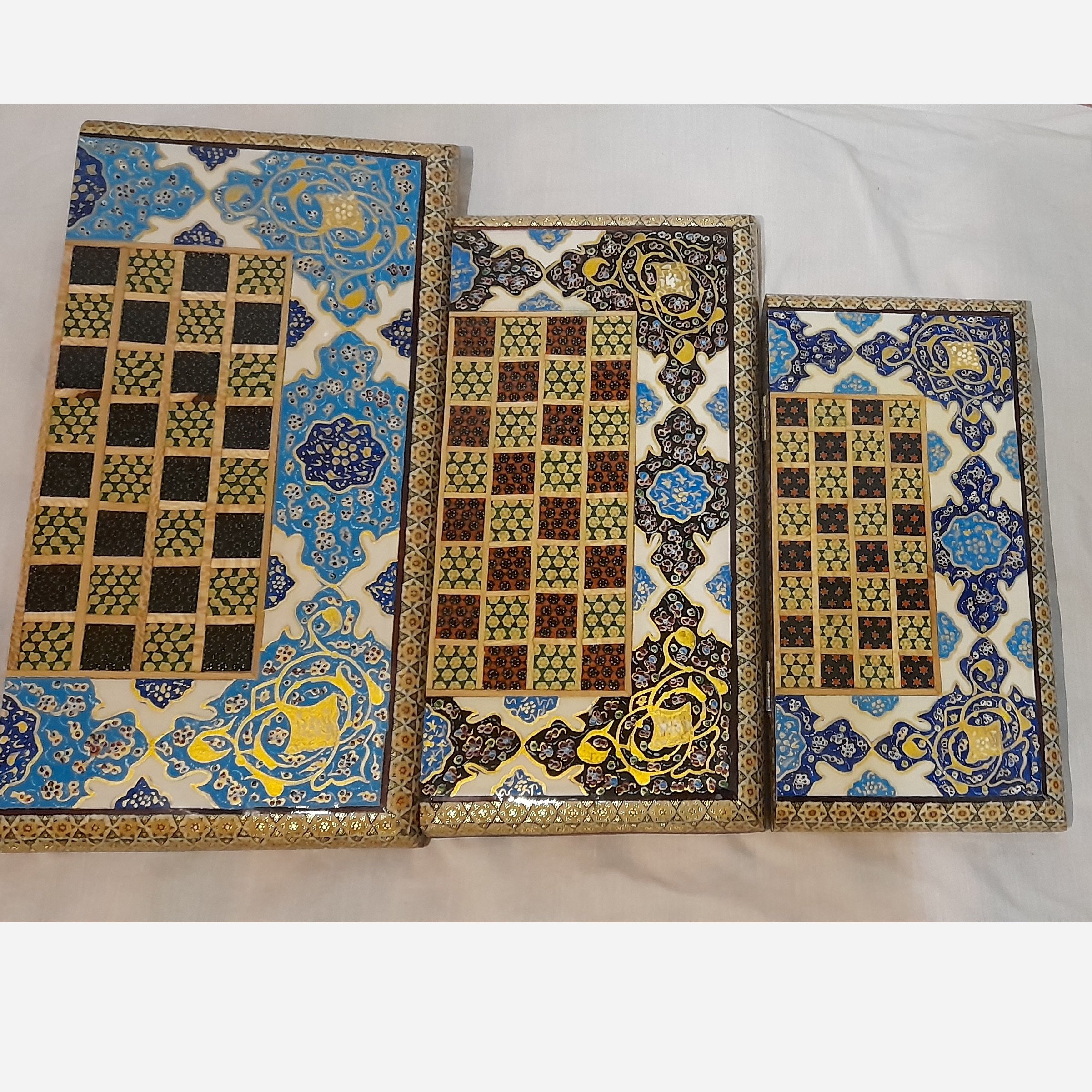 شطرنج خاتم کاری  با نقاشی تذهیب