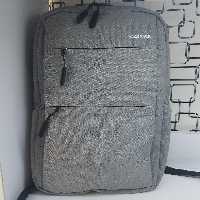 کوله پشتی ساده برزنت سوزنی رنگ طوسی خارجی