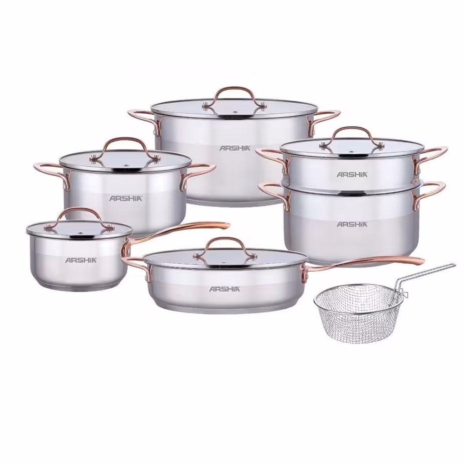 سرویس قابلمه 14 پارچه استیل عرشیا
