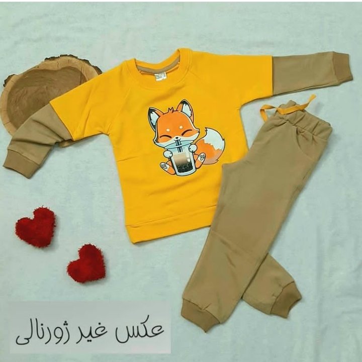 بلوز شلوار روباه پسرانه . مناسب گل پسرای 3 تا 6 سال . جنسش هم دورس لاکرا .