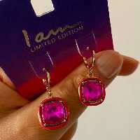 گوشواره کریستال رنگی  گوشواره مینا کاری