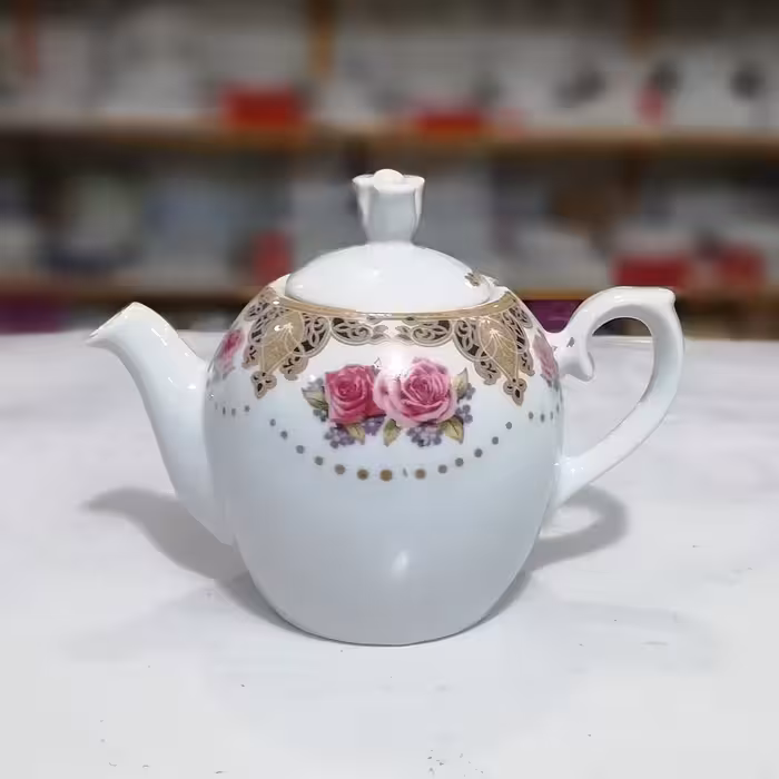 قوری چینی گلدار سایز کوچک 