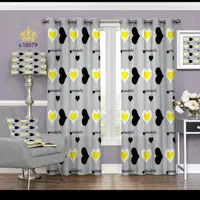 پرده اتاق خواب دخترانه دو قواره طرح فانتزی کد S10579