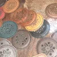 آیینه جیبی چرم طبیعی